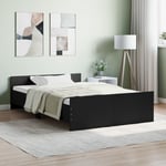 Lit adulte-120 x 190 cm, Cadre de lit avec tête de lit,pied de lit noir 120x190 cm KSAW39548 Maisonchic