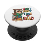 Funny Owl Lover Reading Teacher Bookworm Book Nerd PopSockets PopGrip Interchangeable