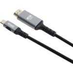 YENKEE, 3.1 (Gen 2) USB A - HDMI 4K/60Hz, 1.5m, alumiinikotelo, harmaa/musta