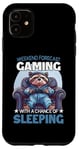 Coque pour iPhone 11 Gamer Raccoon T Gamer Pyjama Refroidisseur Raccoon Sleep