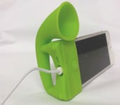 GREEN Portable Silicone Horn Amplifier Loud Speaker Desk Stand Apple iPhone 5 5S