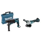 Perforateur burineur SDS+ 800 W 26 mm en coffret - MAKITA HR2630 & DGA504Z - Mini-meuleuse à batterie 18V lithium-ion 125 mm BL seule machine sans chargeur ni batterie 60 x 450 mm,Noir