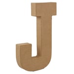 Country Love Crafts 8.25-inch/ 20.5cm 3D Letter J Papier Mache, Beige