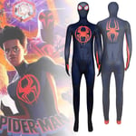 Spider-Man Across The Spider-Verse Cosplay-dräkt för vuxna, Spiderman Miles Morales Jumpsuits Halloween-fest Fancy Dress 160