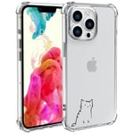 Wihytec Cute Cat Little Face Clear Phone Case for iPhone 14 Little Cat Face Case Cover Clear Phone Case w/Four Corner Reinforced Shockproof Girly Women Phone Cover Transparent Phone Case