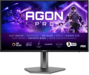 31.5" AOC Agon Pro AG326UD, QD-OLED 3840x2160, 0,03 ms, 165Hz, HDR10, höjdjusterbar, 2xHDMI/DP, högtalare, USB 3.2-hubb