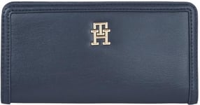 Tommy Hilfiger Portefeuille Femme Monotype Large Slim Wallet Grand, Bleu (Space Blue), Taille Unique