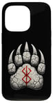 Coque pour iPhone 13 Pro Berserker Ours Pattes d'ours Rune de Berserk Symbole Viking