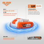 RURIS - Batterie Alfa UP 2400E 20V 4Ah Technologie Avancée - Redémarrage Après Stockage Prolongé - Outils de Jardinage