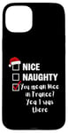 Coque pour iPhone 15 Plus Nice Naughty You Mean Nice In France - Père Noël amusant