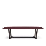 Poliform - Concorde bord Glass 240 cm, Black Elm, Glass Top Glossy 2259 Bordeaux - Matbord - Emmanuel Gallina - Svart - Glas/Metall/Trä