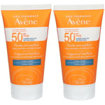 Avène Solaire - Fluide Sans Parfum SPF50+ UVB UVA Lumière Bleue HEV Émulsion 2x50 ml