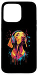 Coque pour iPhone 15 Pro Max Vizsla Lover Pop Art portant des écouteurs drôles Vizsla