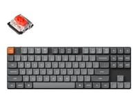 Keychron K1 Max - Tangentbord - Qmk/Via, Anpassat Mekaniskt - 80% - Tkl - Bakgrundsbelyst - Trådlös - Usb-C, Bluetooth 5.1 - Tangentbrytare: Gateron Low Profile Red (Hot-Swappable)