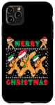 Coque pour iPhone 11 Pro Max Joyeux Noël Dabbing Gingerbread Men with Xmas Hats