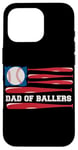 iPhone 16 Pro Dad of Ballers American Flag Funny Baseball Papa Fathers Day Case