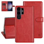 Étui type livre, fermeture magnétique pour Samsung Galaxy S23 Ultra - Rouge