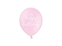 Partydeco Sb14p-244-081J-6, Toy Balloon, Latex, Rosa, Vit, Födelsedag, Oval, 30 Cm