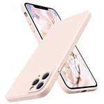 SURPHY Coque en Silicone Compatible avec iPhone 11 Pro, Caoutchouc Silicone Cover avec Bord Plat (Protection Individuelle pour Chaque Objectif) Housse Étui pour iPhone 11 Pro 5,8“ (Rose)