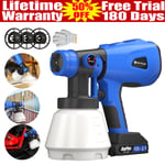 21V Spray Gun Cordless Fence Wall Paint Sprayer Electric Airless HVLP 1000ml