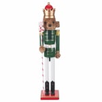 Ours Soldat Casse-Noisette de Noël H. 80 cm en Bois, Vert, Santa's House