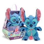 BABY PAWS Stitch, Bébé en Peluche Interactif avec des Sons Qui Ouvre et Ferme Les Yeux et Comprend Un Sac à Langer, Jouet Cadeau pour Enfants de 3 Ans et Plus