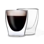 Duos Feelino Verres isothermes à double paroi Effet flottant Pour boissons chaudes et froides, thé et café, Verre, 2 x 80 ml., 2x 80ml