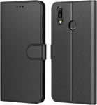 Etui Coque Huawei Y6 2019, Coque Pour Huawei Y6s, Protection Housse En Cuir Pu,[Emplacements Cartes],[Fonction Support],[Languette Magnétique] Pour (Huawei Y6 2019 (6,09""), Noir)[X414]