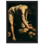 Caravaggio David Goliath Religious Painting Artwork Framed Wall Art Print A4