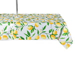 DII CAMZ11293 Spring & Summer Outdoor Tablecloth, Spill Proof and Waterproof with Zipper and Umbrella Hole, Host Backyard Parties, BBQs, & Family Gatherings - (Seats 6 to 8), 60x84 w, Lemon Bliss