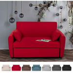 Canapé convertible 2 places clic clac design moderne en tissu porto rico Couleur: Rouge