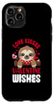 iPhone 11 Pro Love Kisses Valentine Wishes Sloth Valentine's Day Couple Case