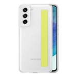 Coque Samsung Galaxy S21 FE Original Slip Strap Cover Dos Translucide - Blanc