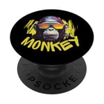 Angry Monkey King Gorilla Face Funny Graphic Men Women Kids PopSockets Adhesive PopGrip