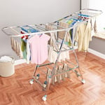 BAIRU Dryer clothes airer 3-Tier Drying Hanger Rack| Heavy Duty Stainless Steel clothes airer with Hook|for Dry Shoes and 8 Clips