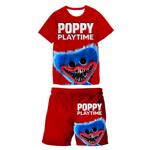 2-delad Poppy playtime kläder T-shirt shorts barn kostym red 130cm