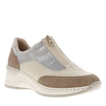 Baskets basses FEMME RIEKER® beige et à zip