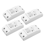 SONOFF Smart WiFi Light Switch 10A 2400W, Wireless Relay Switch Universal DIY Module for Smart Home Automation, Works with Alexa/Google Home/eWelink/IFTTT, No Hub Required, BASICR4, 4PCS