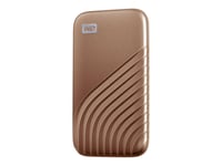 WD My Passport WDBAGF0020BGD - SSD - chiffré - 2 To - externe (portable) - USB 3.2 Gen 2 (USB-C connecteur) - AES 256 bits - or