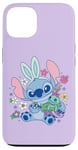 Coque pour iPhone 13 Disney Lilo & Stitch Cute Easter Bunny Stitch and Scrump