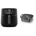 Philips Airfryer Série 5000 XXL, 7,2 L (1,4 kg), 16-en-1, application de recettes (HD9285/90) et Kit barbecue pour Airfryer XXL Philips, plaque anti-adhésive, noir (HD9959/00)