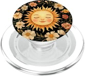 Soleil Céleste Heureux Avec Fleurs de Printemps Cute Sun PopSockets PopGrip pour MagSafe