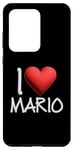 Coque pour Galaxy S20 Ultra I Love Mario Nom personnalisé Homme Guy BFF Friend Cœur