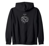 Pisces The Fish - Minimalist Zodiac Graphic Zip Hoodie