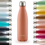 Blumtal® Bouteille isotherme Charles- Gourde 1l- Gourde inox 1l sans BPA froid&chaud- Thermos isotherme en métal- Bouteille d'eau- Thermos 1l- Gourde isotherme 1l - Rouge mineral