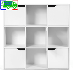 Bibliothèque de Rangement Cube de Rangement 5 avec Portes 90 x 29 x 90 cm Blanc