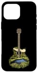 Coque pour iPhone 16 Pro Max Guitare acoustique Nature Paysage Musique Lover Art