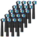 20 Pack Toothbrush Replacement Heads Black Compatible with Oral B Professional Soft Clean Electric Toothbrush Head Heads Refill Pro 500/1000/1500/3000/3757/5000/7000/7500/8000