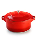 Pradel Excellence - PCUI003004 - Cocotte Ronde en Fonte d'Aluminium Magma Ø32cm, Revêtement Anti-Adhésif Façon Pierre, 2 Maniques Amovibles, Tous Feux