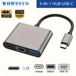 USB C Hub 7,62 Cm 1, USB C-adapter i aluminium för MacBook Pro/Air, 4K HDMI, PD 87W, USB 3.0-portar, för IPad Pro M1, XPS, bärbara datorer, switch